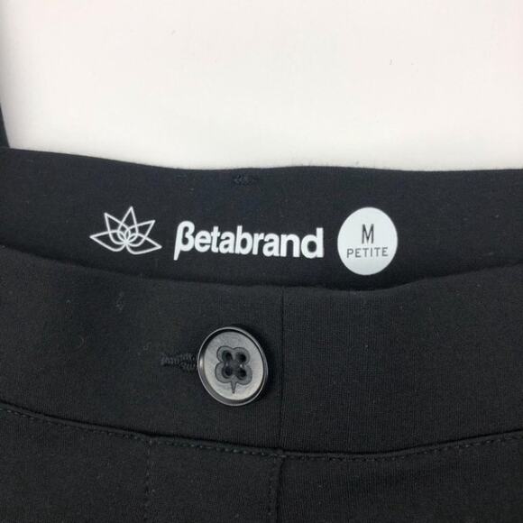 Betabrand High Rise Yoga Dress Pants Black Straight Leg Size Medium Petite - Picture 3 of 4